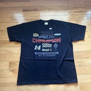 NEW Tony Stewart #14 Shirt Nascar 2011 Sprint Cup‎ Mens XL Black Short Sleeve